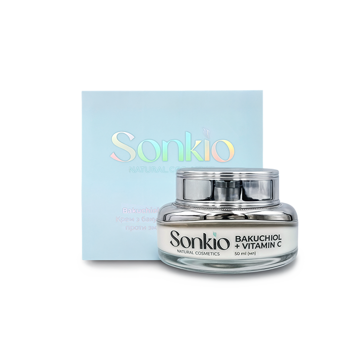 Крем з бакучіолом та vit. С проти зморшок і пігментації, 50 мл | Sonkio